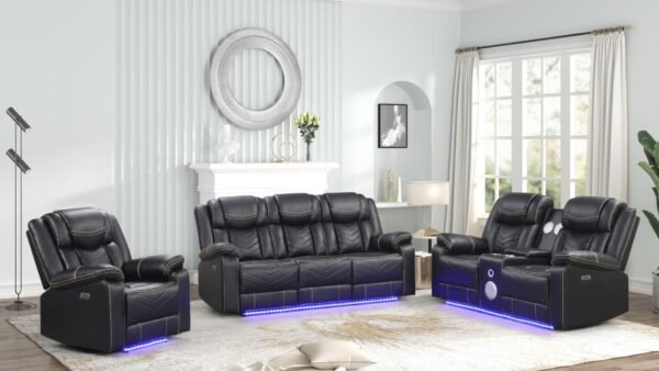 CHALLENGER 2 PC LIVING ROOM SET IN BLACK