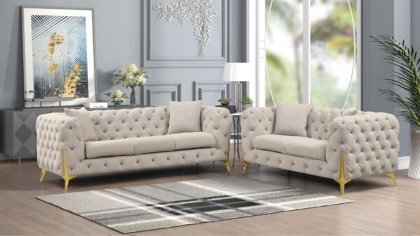 CONTEMPO 2 PC LIVING ROOM SET IN LIGHT GRAY