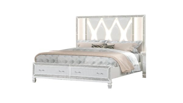 CRYSTAL KING BED WHITE