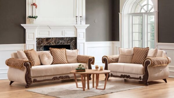 CARMEN 2 PC LIVING ROOM SET IN BEIGE