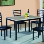 Marble-Top Ladder-Back Dining Room Set