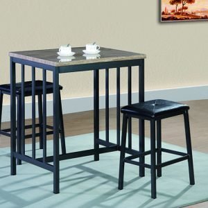 Marble-Top 3-Pack Table & 2 Stools