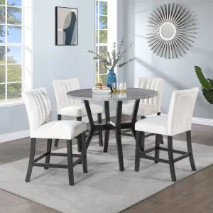 Modern Round Counter Table & 4 Chairs