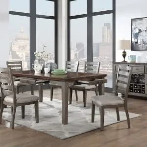 Two-Tone Dining Table & 4 Chairs