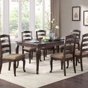 TABLE & 4 CHAIRS - Traditional Wooden Dining Set