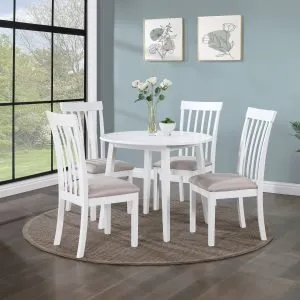 TABLE & 2 CHAIRS - White Dropleaf Dining Set
