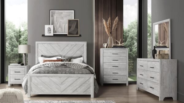 DENVER KING 5 PC BEDROOM SET RUSTIC NATURAL