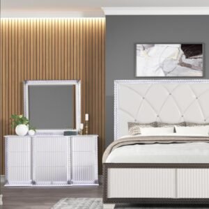 FABIO KING 5 PC BEDROOM SET IN WHITE