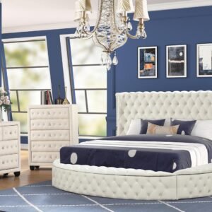 HAZEL KING 5 PC BEDROOM SET IN CREAM
