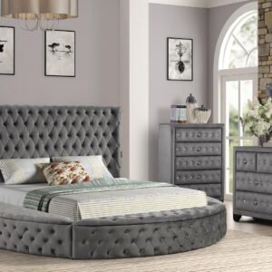 HAZEL KING 5 PC BEDROOM SET IN GRAY
