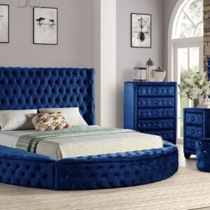 HAZEL KING 5 PC VANITY BEDROOM SET IN NAVY