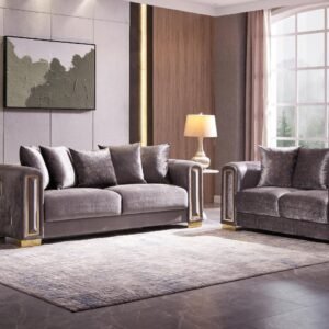 IMPREZA 2 PC LIVING ROOM SET IN SILVER