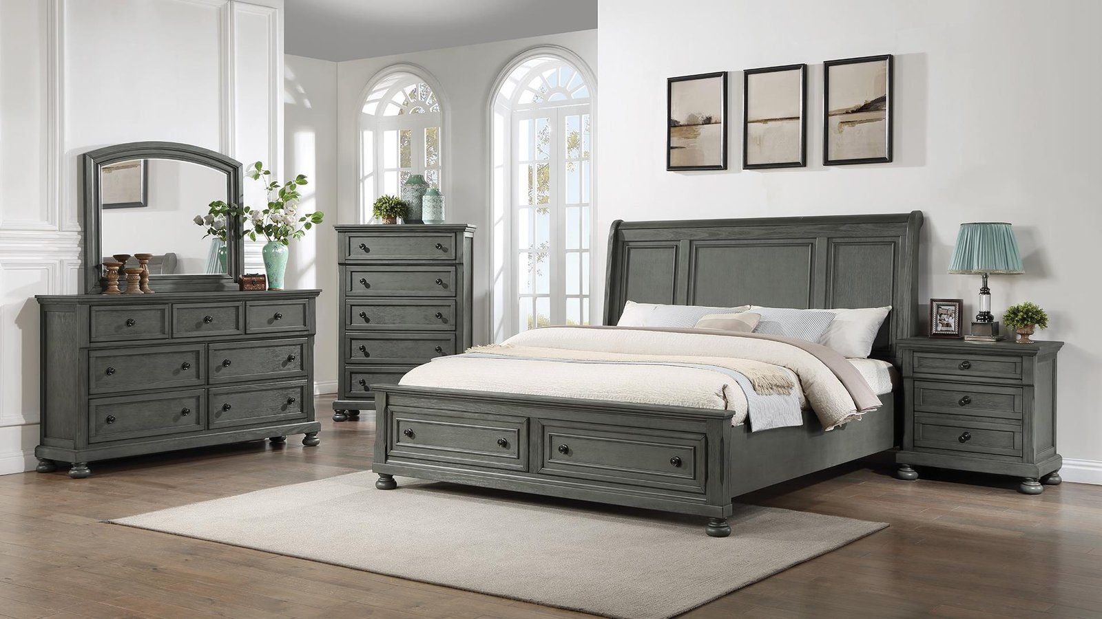 JACKSON KING 5 PC BEDROOM SET IN GRAY
