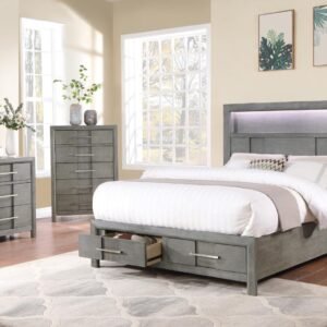 KENZO KING 5 PC BEDROOM SET IN GRAY