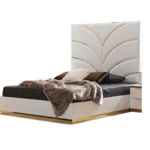 LAURA KING BED WHITE & GOLD