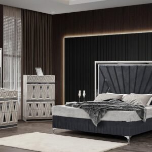 LAVITA KING 5 PC BEDROOM SET IN GRAY