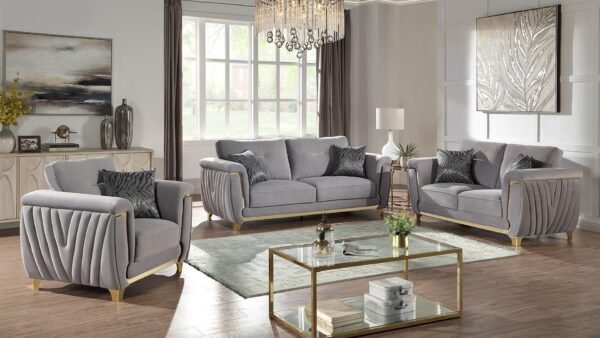 LEENA 2 PC LIVING ROOM SET IN GRAY