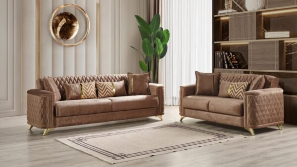 LUNA 2 PC LIVING ROOM SET IN COPPER