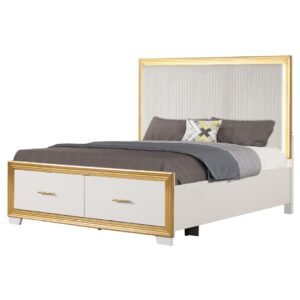 OBSESSION KING BED WHITE & GOLD