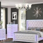 OPIUM KING 5 PC BEDROOM SET IN MILKY WHITE