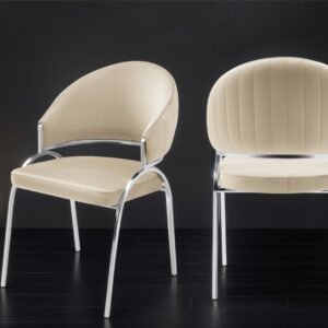 RUBY STEEL LEGS BEIGE - 2 CHAIRS PER BOX