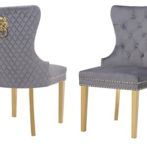 SIMBA GOLD LEGS DARK GRAY - 2 CHAIRS PER BOX