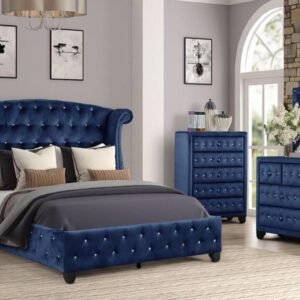 SOPHIA KING 5 PC BEDROOM SET IN NAVY