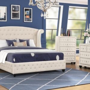 SOPHIA KING 5 PC BEDROOM SET IN CREAM