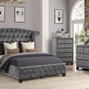 SOPHIA KING 5 PC BEDROOM SET IN GRAY