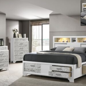 SOUL KING 5 PC BEDROOM SET IN WHITE