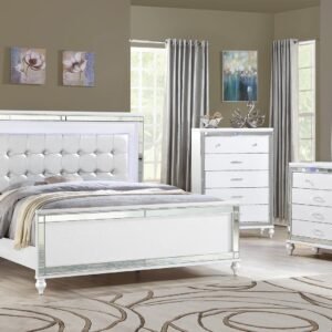 STERLING KING 5 PC BEDROOM SET IN WHITE