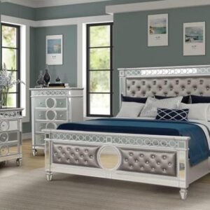 SYMPHONY KING 5 PC BEDROOM SET IN SILVER