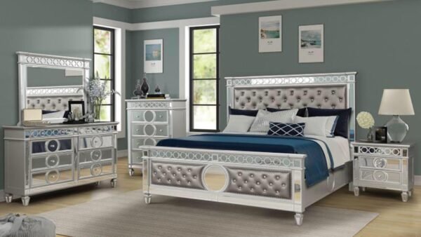 SYMPHONY KING 5 PC BEDROOM SET IN SILVER