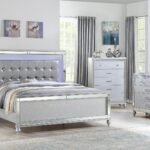 STERLING KING 5 PC BEDROOM SET IN SILVER