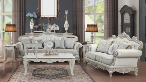 TUSCAN 2 PC LIVING ROOM SET IN SILVER