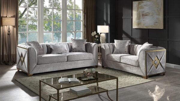 VELENCIA 2 PC LIVING ROOM SET IN CREAM