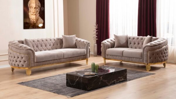 VANESSA 2 PC LIVING ROOM SET IN TAUPE - C