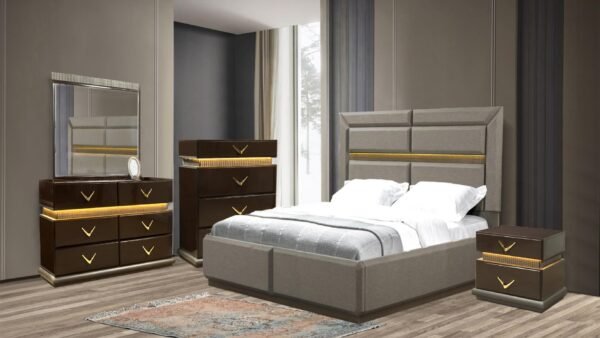 DUNHILL KING 5 PC BEDROOM SET IN BROWN