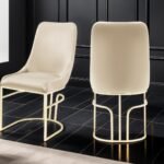 EMRALD GOLD LEGS BEIGE - 2 CHAIRS PER BOX