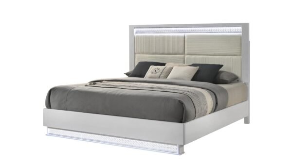 GLAM KING BED WHITE