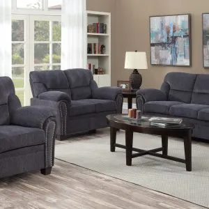 Gray Fabric Living Room Set