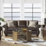 Classic Dark Brown Leather Living Room Set