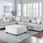 Grand U-Shaped Light Gray Sectional Sofa