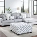 Modern Gray and White Sectional Sofa