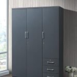 IRONSTONE GREY TRIPLE DOOR WARDROBE CABINET