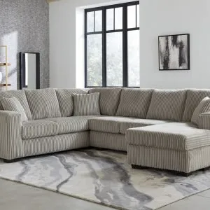 Sophisticated Fog Corduroy Sectional Sofa