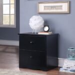 BLACK 2-DRAWER NIGHTSTAND