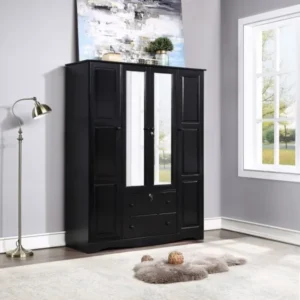 REGAL BLACK 4-DOOR WARDROBE