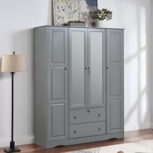 SLATE GREY 4-DOOR WARDROBE