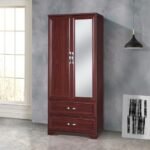RICH MAHOGANY 2-DOOR 2-DRAWER WARDROBE